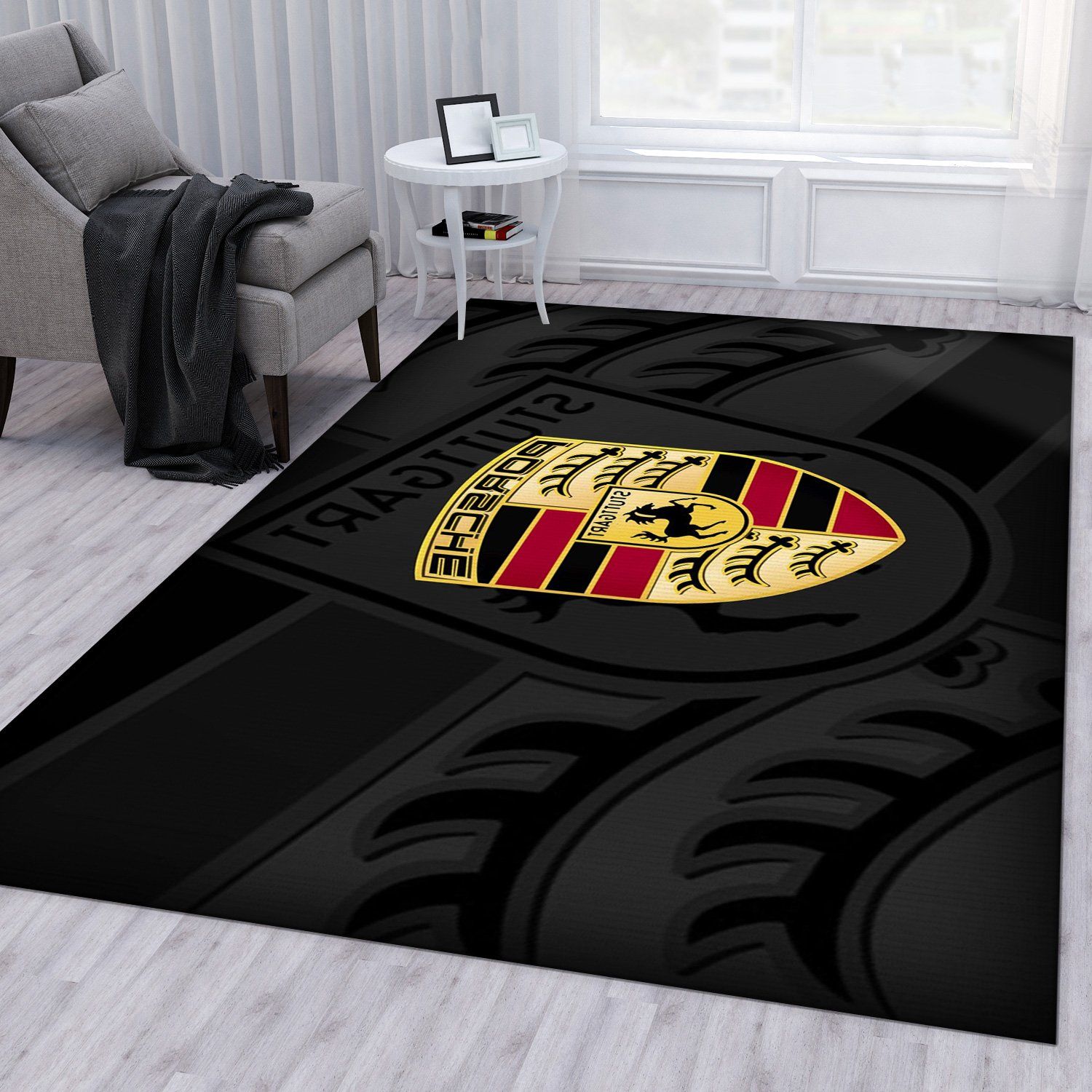 Porsche Logo Ver3 Area Rug Living Room Rug Family Gift US Decor