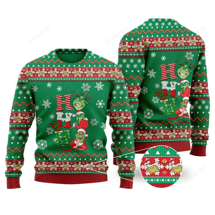 Ho Ho Ho Grinch Christmas Ugly Sweaters