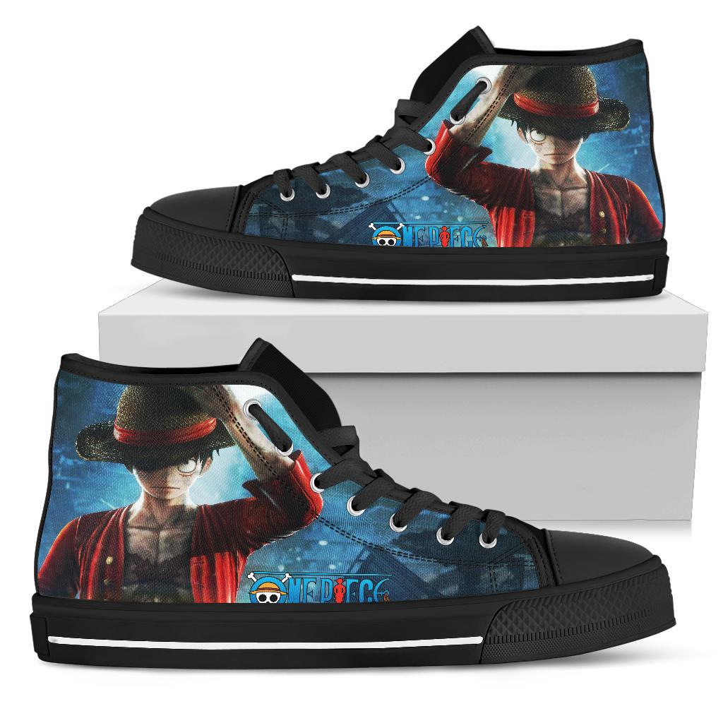 One Piece Anime High Top Sneakers Luffy Straw Hat Pirate