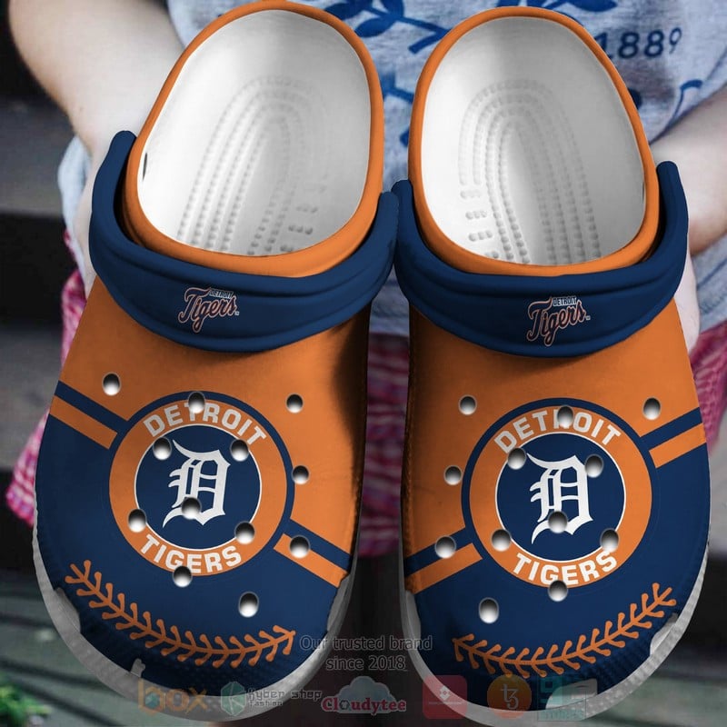 Detroit Tigers Orange-Navy Crocs Crocband Shoes