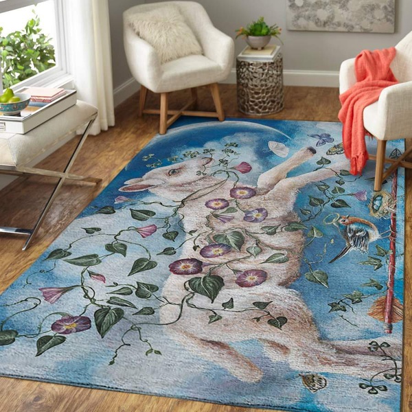 �Sweet Dreams Sheep in the Blue Sky Area Rug, Animal Print Floor Decor