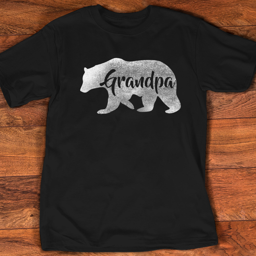 Men’S Grandpa Bear Awesome Camping Gramps Tee