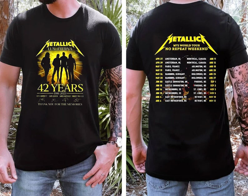 Metallica World Tour Date 2023-2024 Shirt, Music Rock Festival Shirt, Rock N Roll Shirt, World Tour 2023 Shirt,Music Band Shirt, Vintage Tee