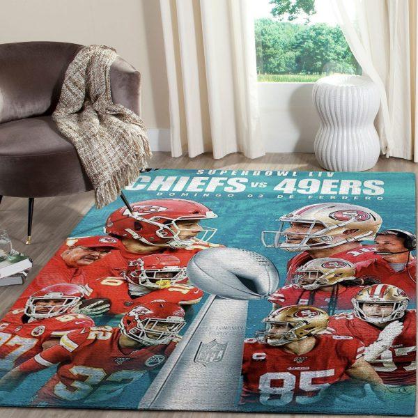 Kansas City Chiefs VS San Francisco 49ERS Super Bowl 2020 Home Decor Rectangle Area Rug