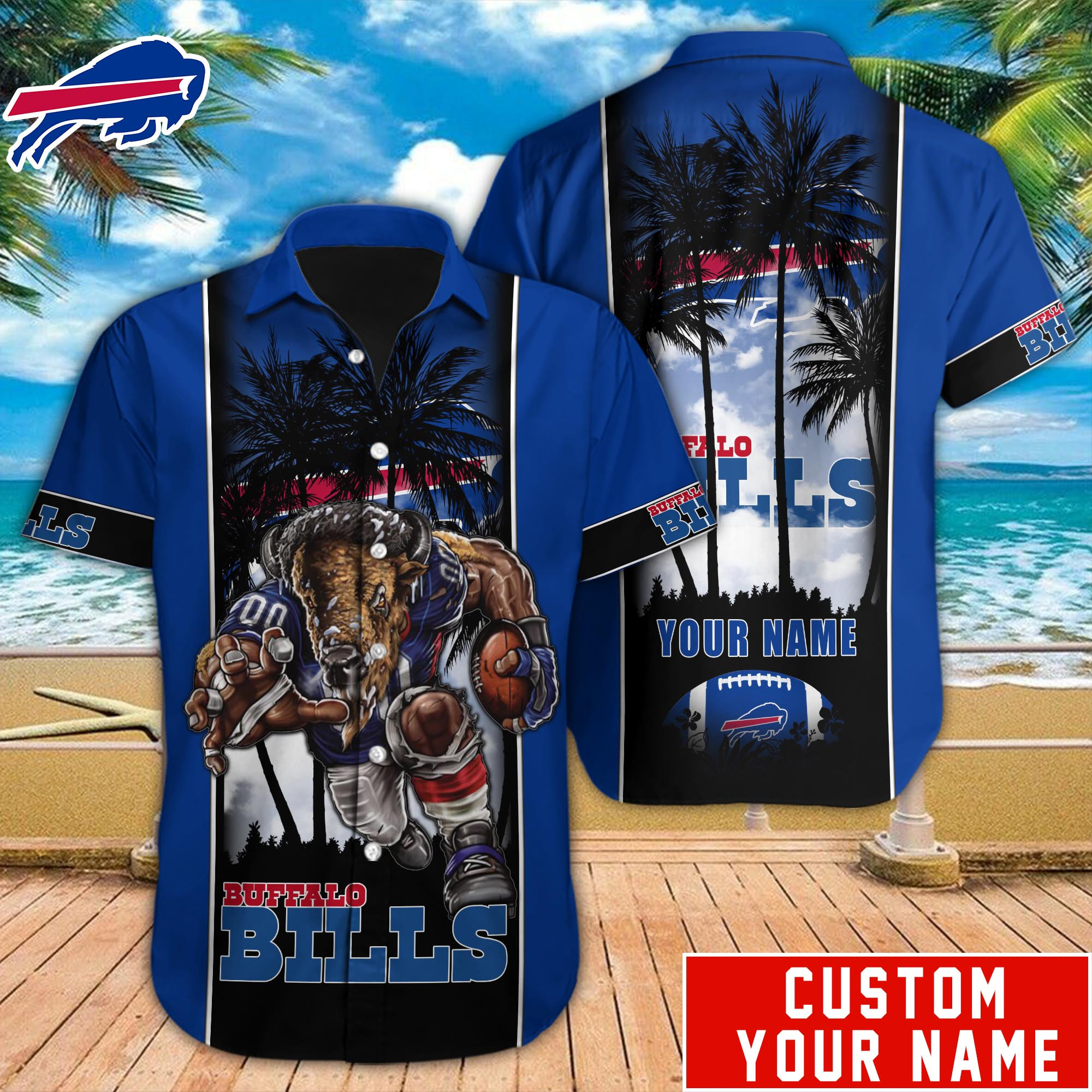 Buffalo Bills Nfl-Hawaiian Shirt Custom M-40801