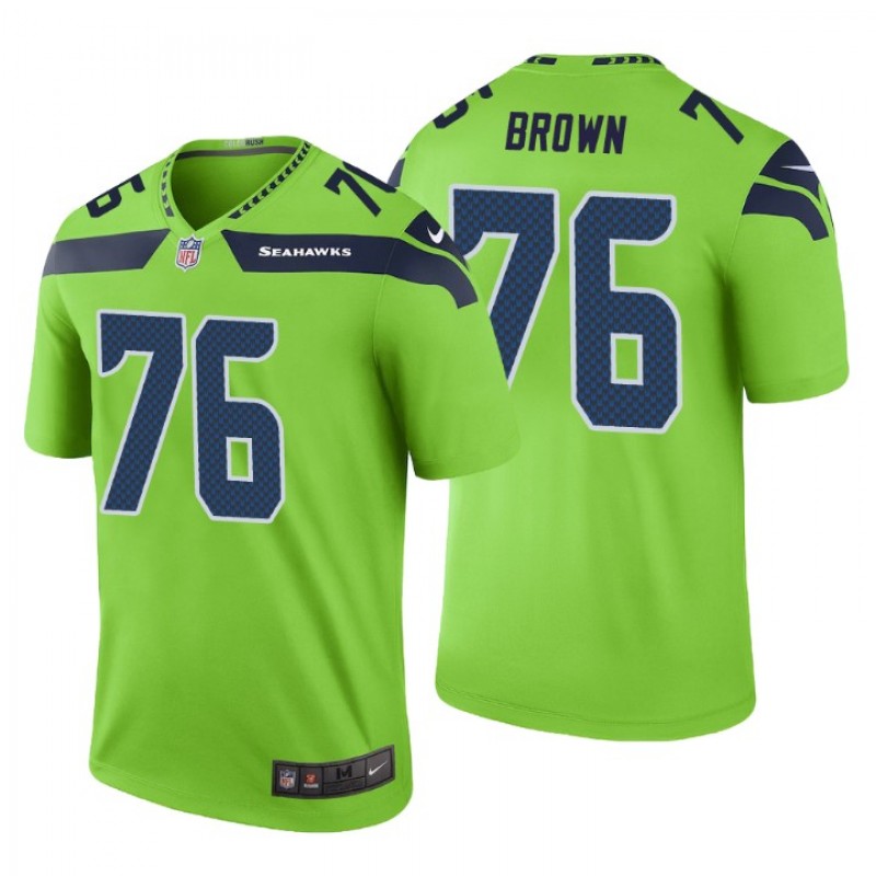 Men Duane Brown Seattle Seahawks Color Rush Legend Green Jersey