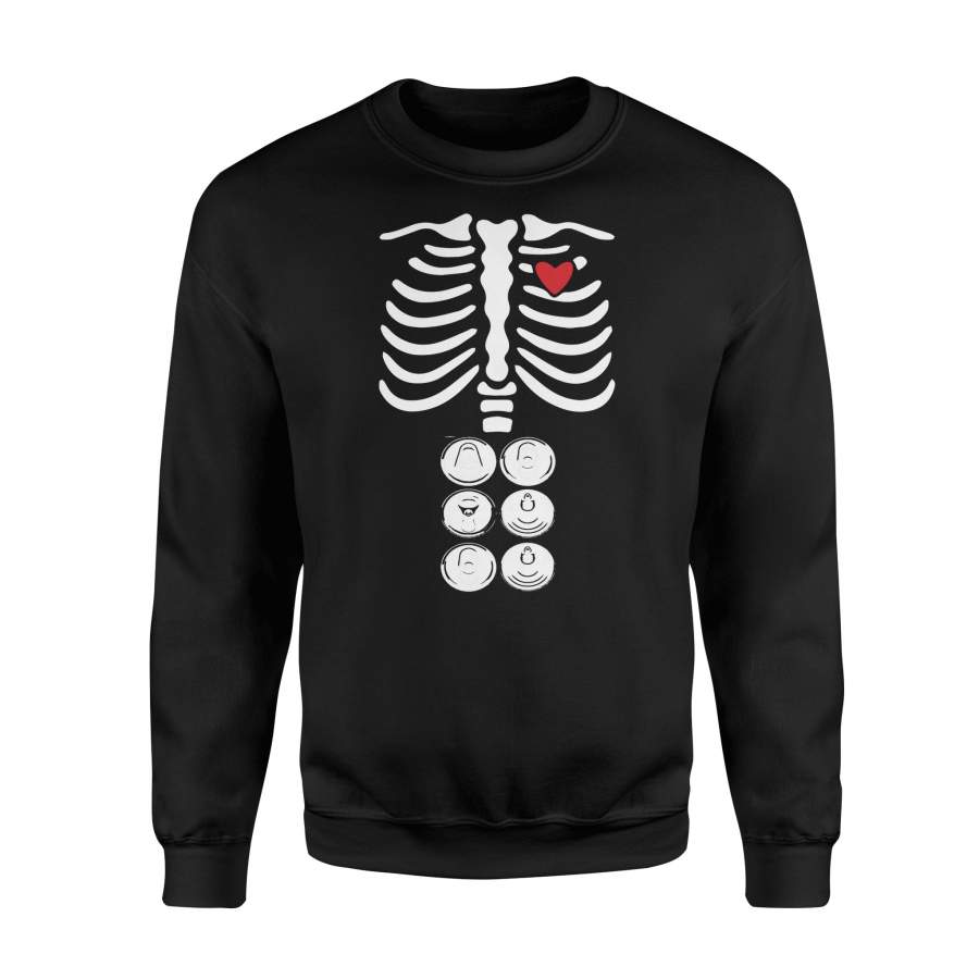 Pregnant 6 Packs Beer Belly Women Halloween Sweatshirt