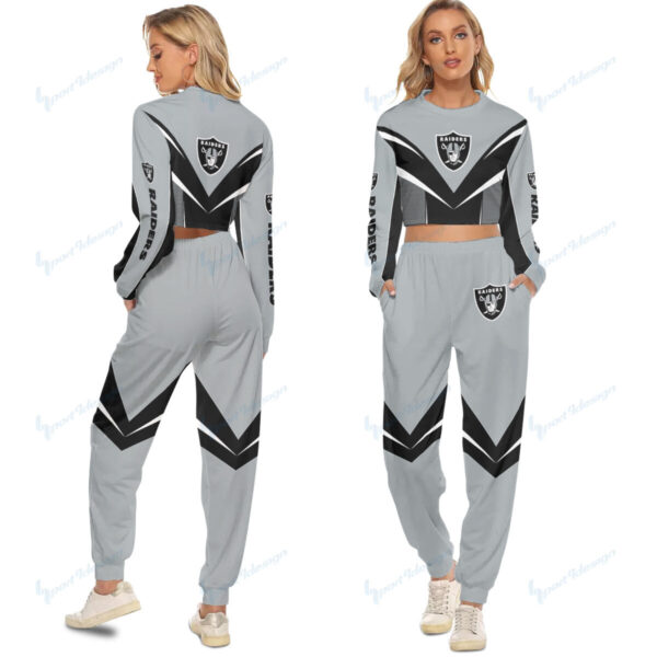 Las Vegas Raiders Crop Sweatshirt Suit 14