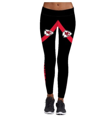 Black Kansas City Chiefs High Waist Team Leggings