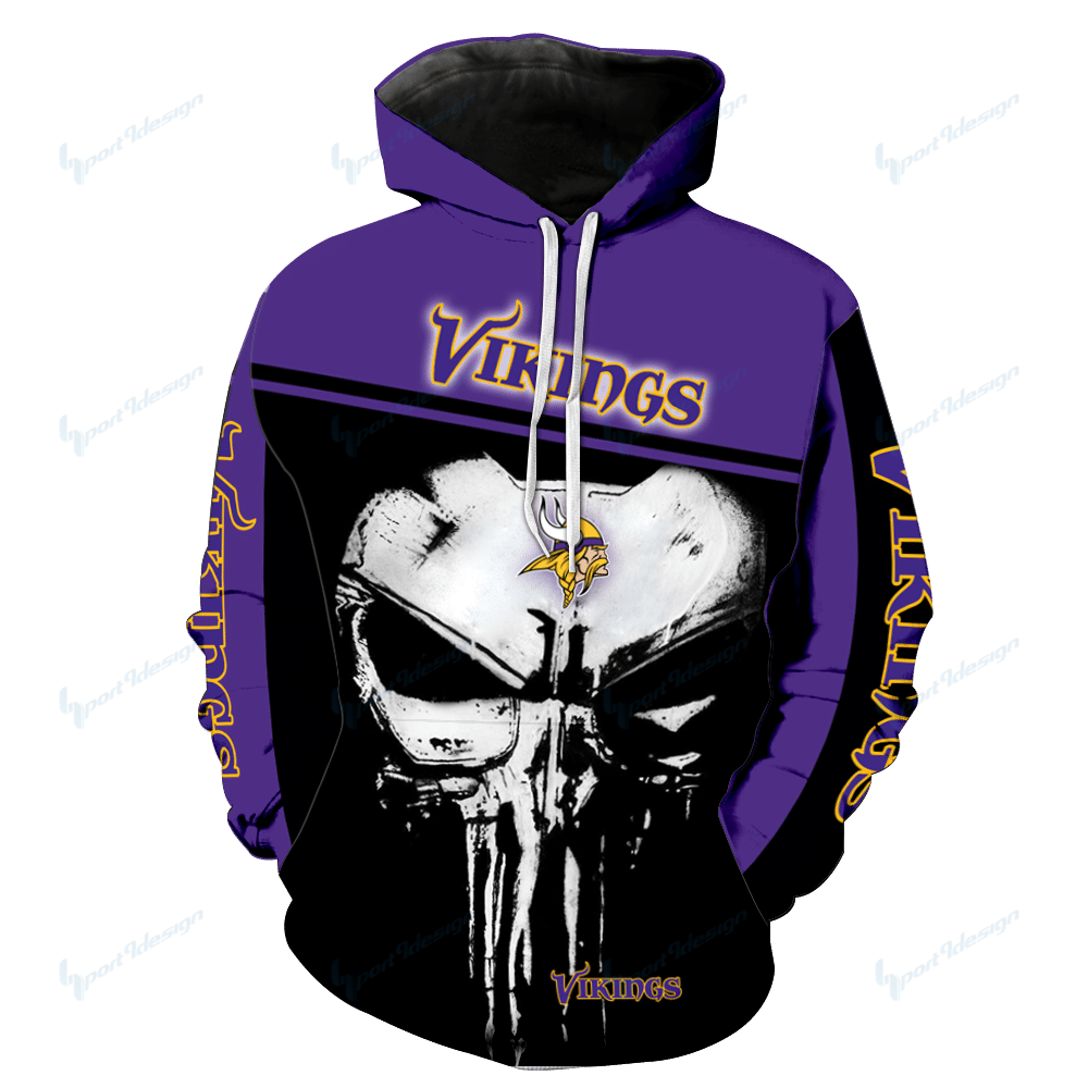 Minnesota Vikings Punisher Skull New Full All Over Print V1448