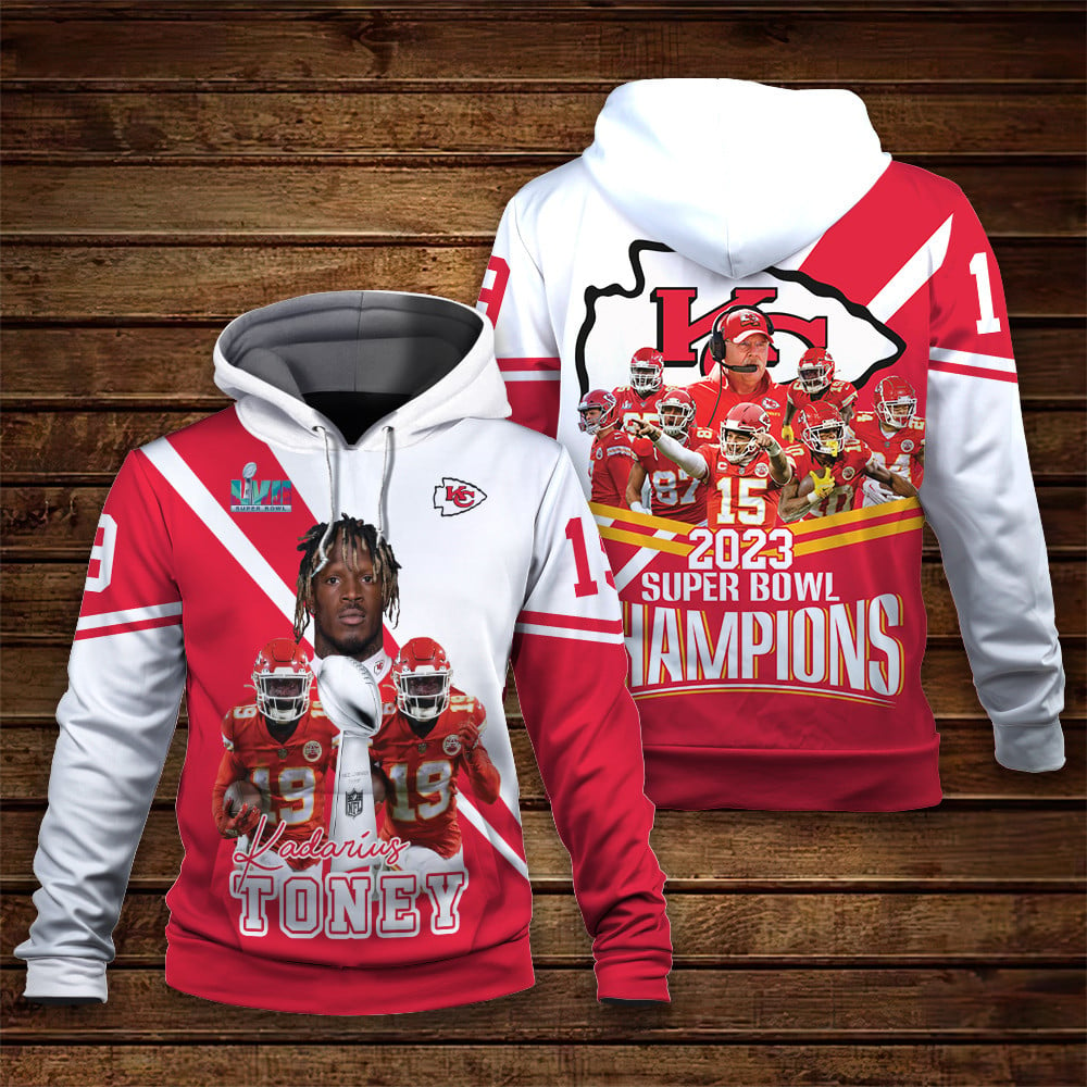 Kadarius Toney Kansas City Chiefs Super Bowl Champions Print 3D Hoodie