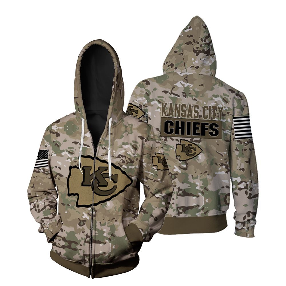 Kansas City Chiefs Camouflage Veteran 3D All Over print Hoodie, T-shirt, Sweater, Jacket Jersey Zip Hoodie