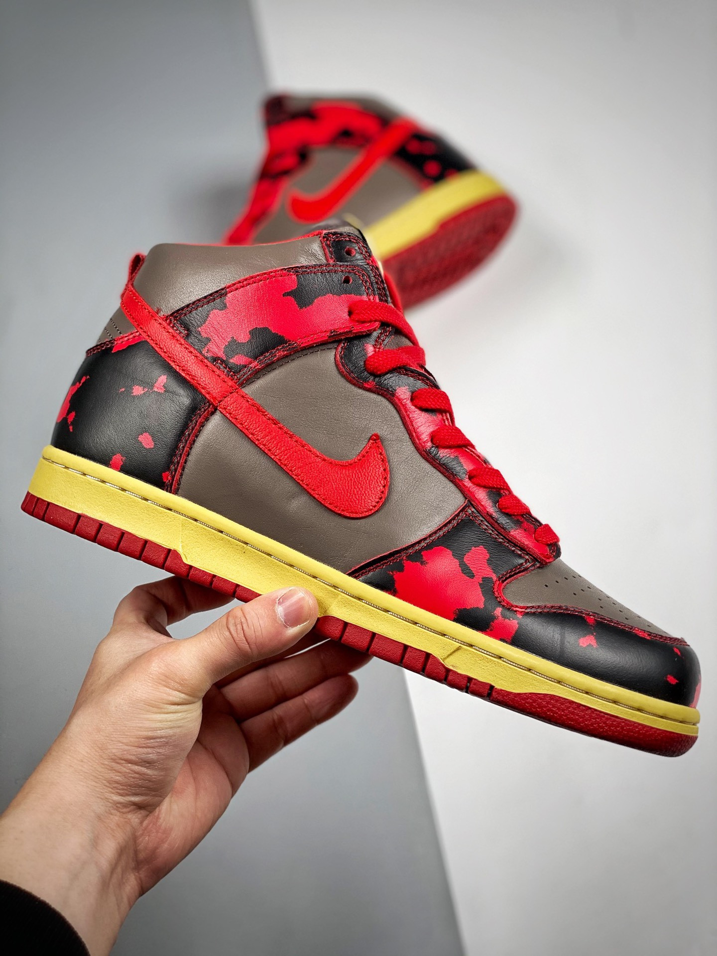 Nike Dunk High 1985 Red Acid Wash University RedChile Red 5339502