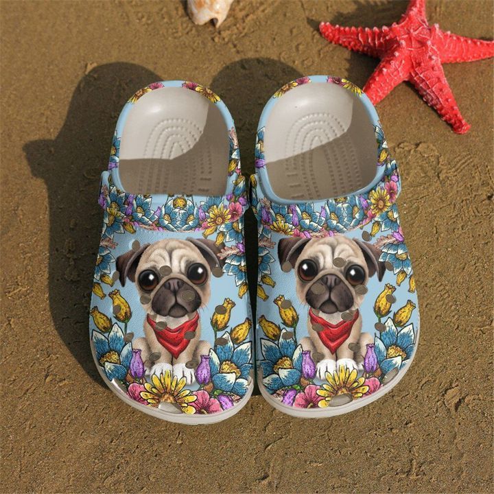 Pug Cutie Sku 1921 Crocs Clog Shoes