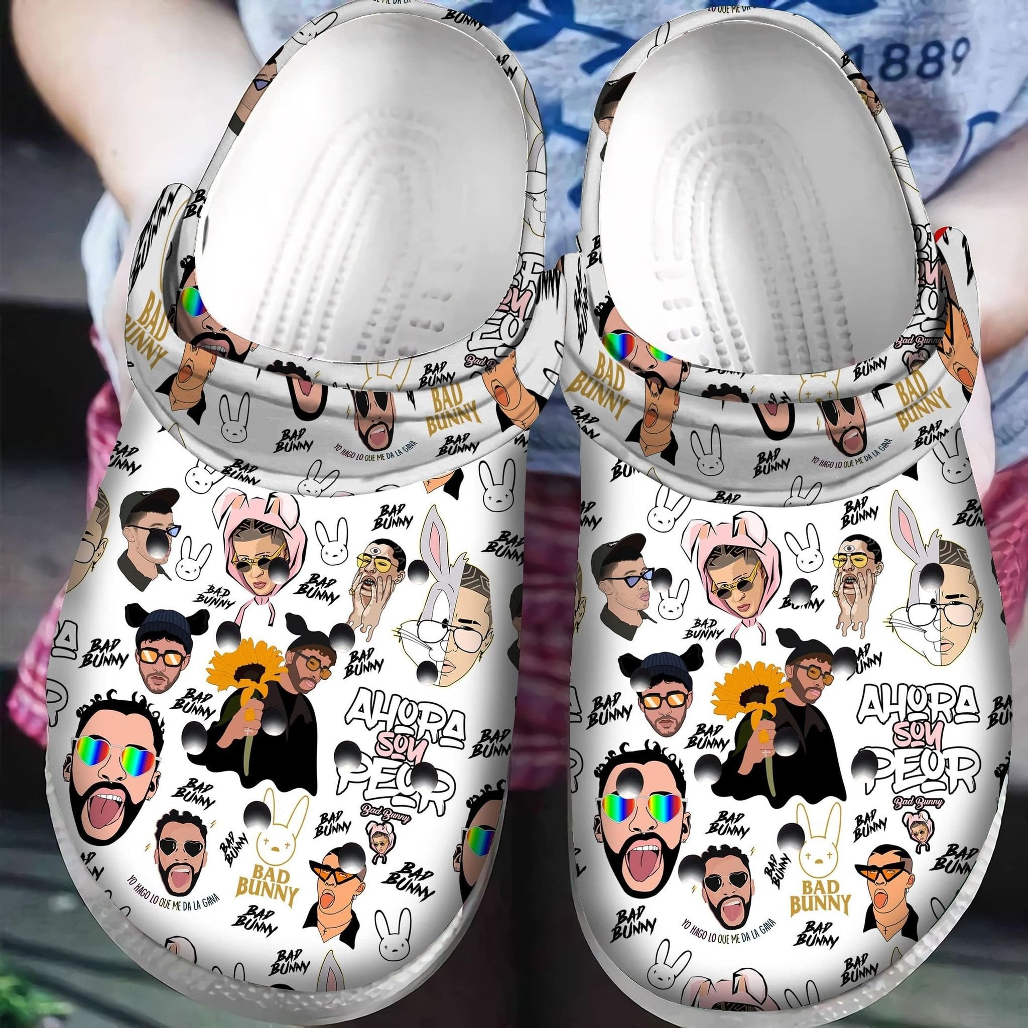 Soy Peor Bad Bunny Gift For Fan Classic Water Rubber 3D Crocband Clog