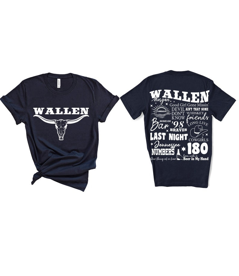 Wallen Western T-Shirt, Cowboy Wallen Shirt, Wallen Bullhead Shirt, Wallen T-Shirt, Wallen Westerns Gift