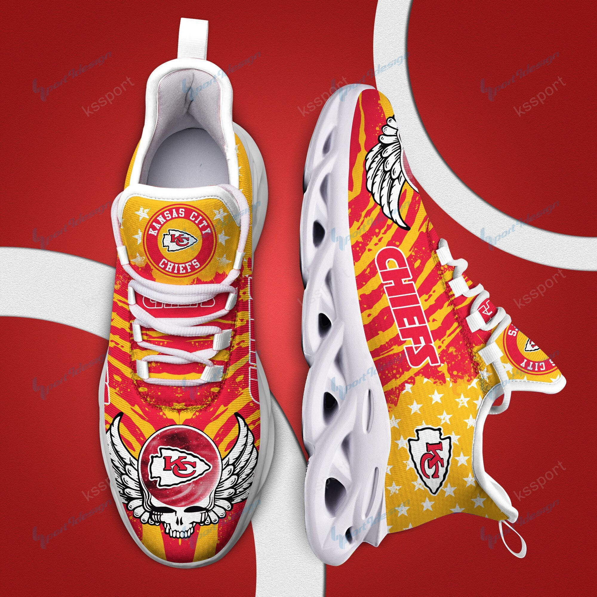 Kansas City Chiefs Yezy Running Sneakers Bb773