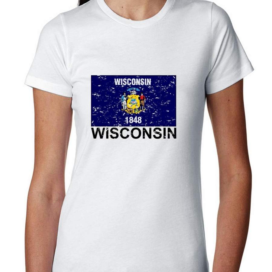 Wisconsin State Flag – Special Vintage Edition Women’s T-Shirt