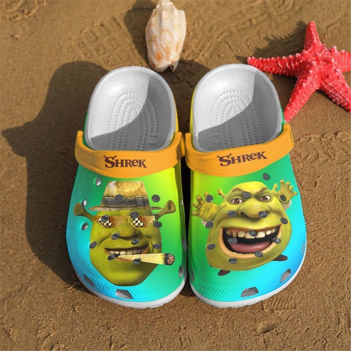 New Shrek Funny Face Crocss Crocband Clog Comfortable Shoes