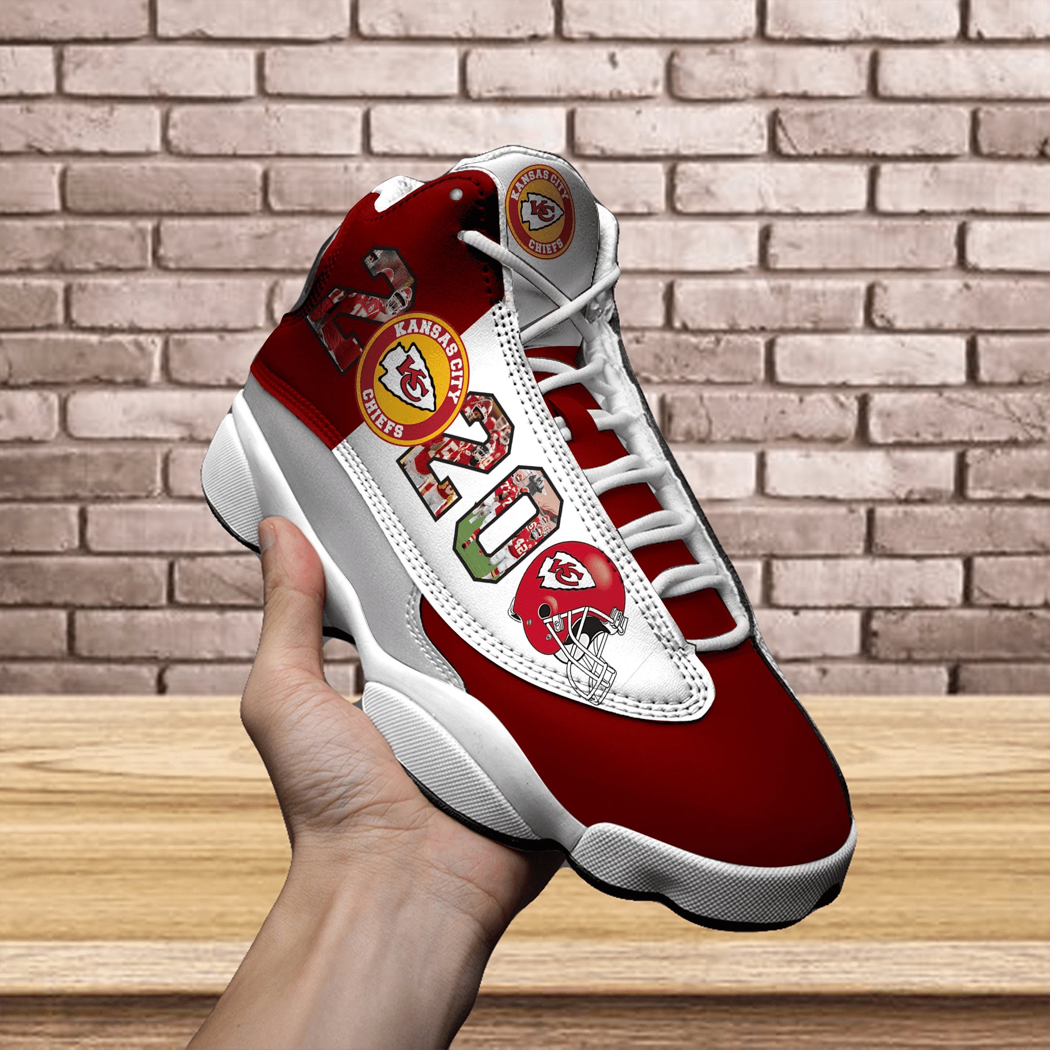 Champion Season Kansas City Chiefs Logo Air Jordan 13 Printing Shoes Sneaker