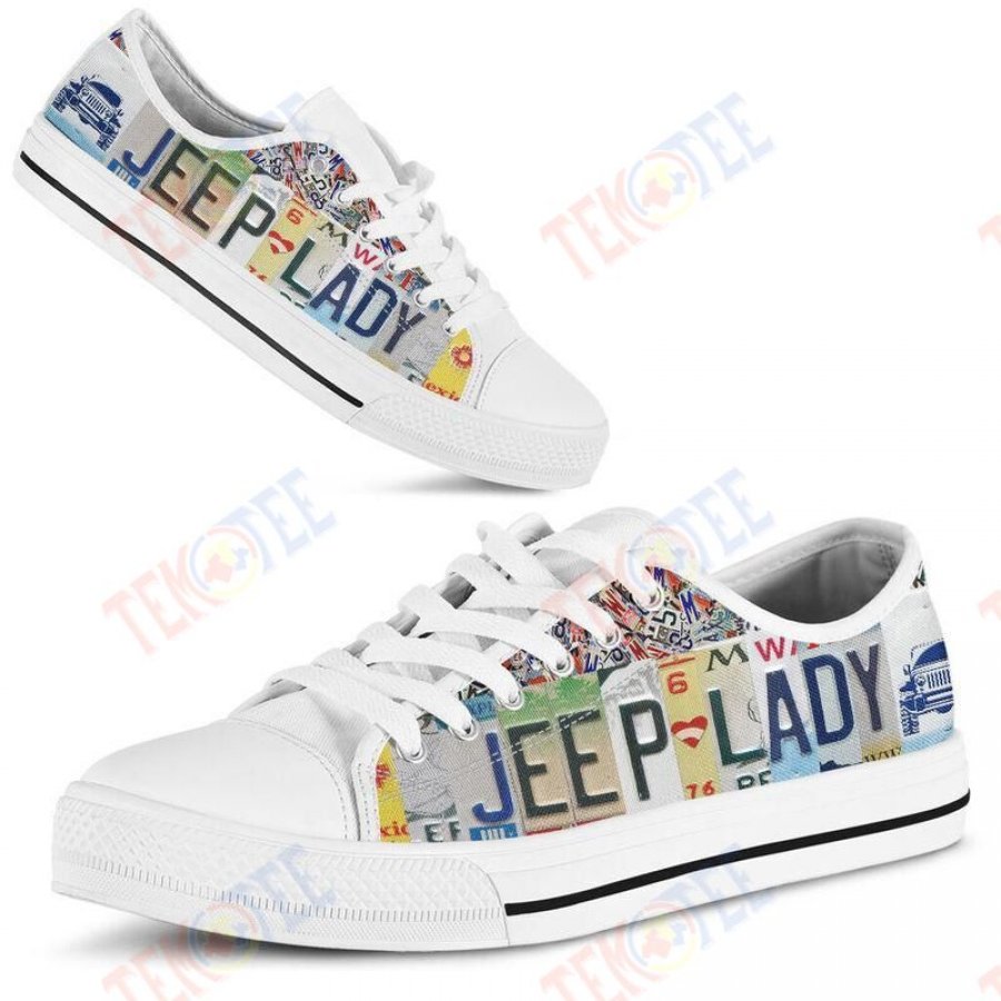 Mens Womens Jeep Lady License Plates Low Top Shoes Custom Print Footwear Converse Sneakers TMT989