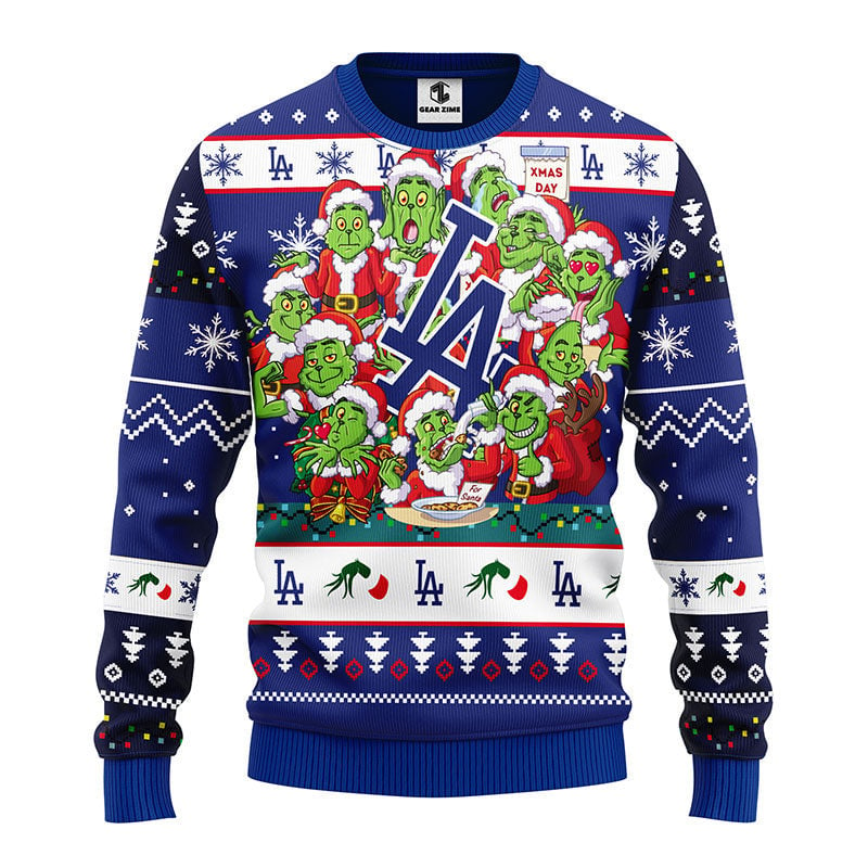 Los Angeles Dodgers 12 Grinch Xmas Day Ugly Christmas Sweater