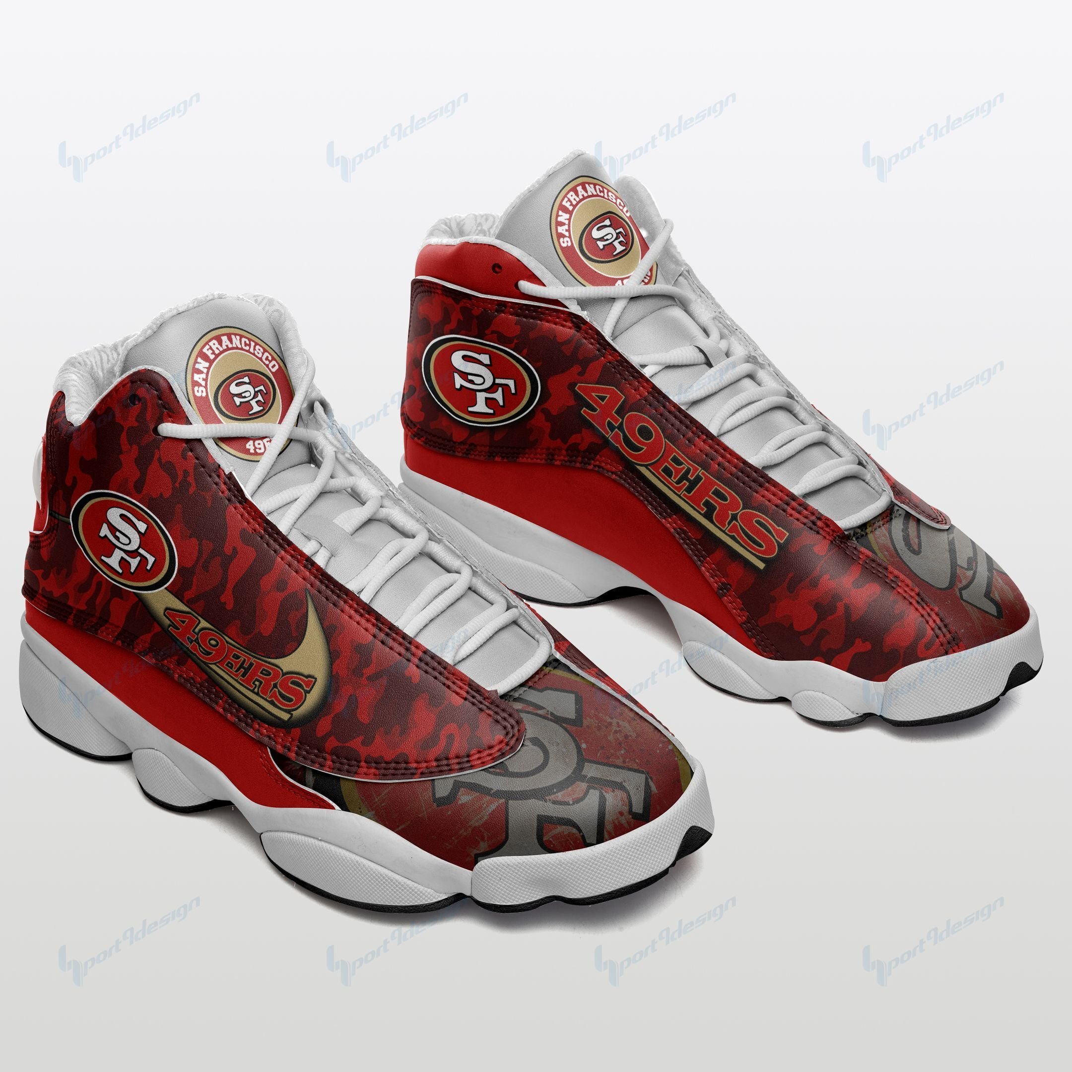 SAN FRANCISCO 49ERS AIR JD13 SNEAKERS 235