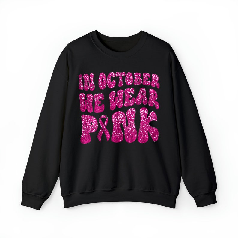 In October We Wear Pink, Pink Pumpkin, Breast Cancer Awareness, Cancer Sweatshirt, Cancer Sweatshirt, In October We Wear Pink Gift