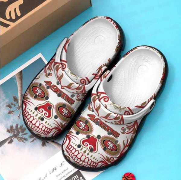 San Francisco 49Ers Skull Crocband  Personalized Name Crocss Clogs Shoes Custom Sneakers
