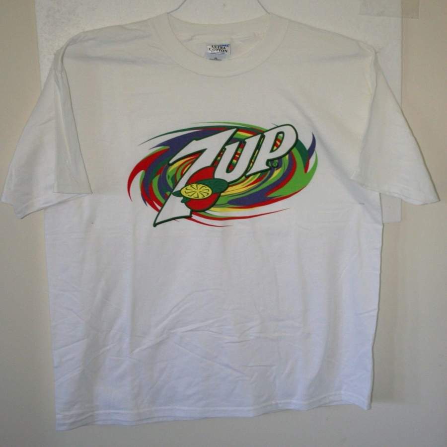 Rare Vintage Green Swirl 7up Brand Soda Advertising T-Shirt Size S-3xl New