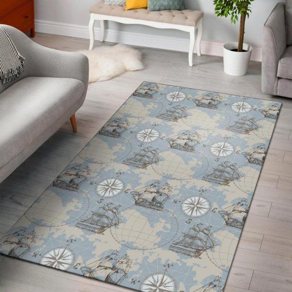 World Print Map Pattern Home Decor Rectangle Area Rug