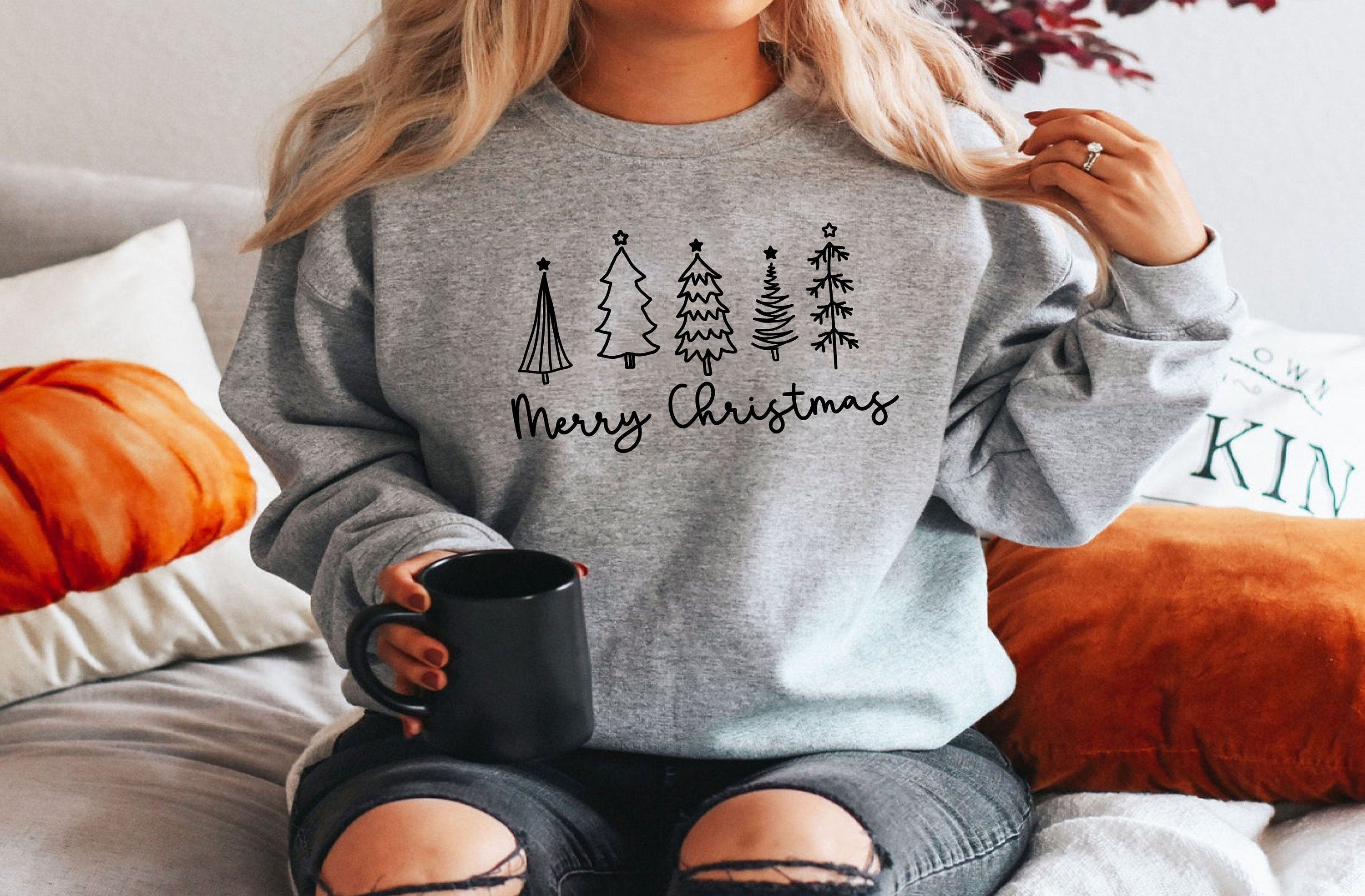 Christmas Tree Sweatshirt, Christmas Sweatshirt, Cute Christmas Shirt, Holiday Shirt, Women’S Christmas Shirt, Christmas