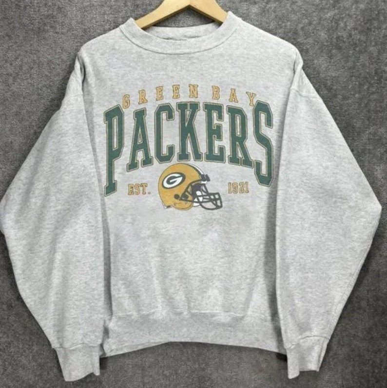 Vintage Green Bay Football Sweatshirt, Retro Nfl Green Bay Football Shirt, Retro 90S Vintage Style Nfl Crewneck Trendy, Green Bay Fan Gift