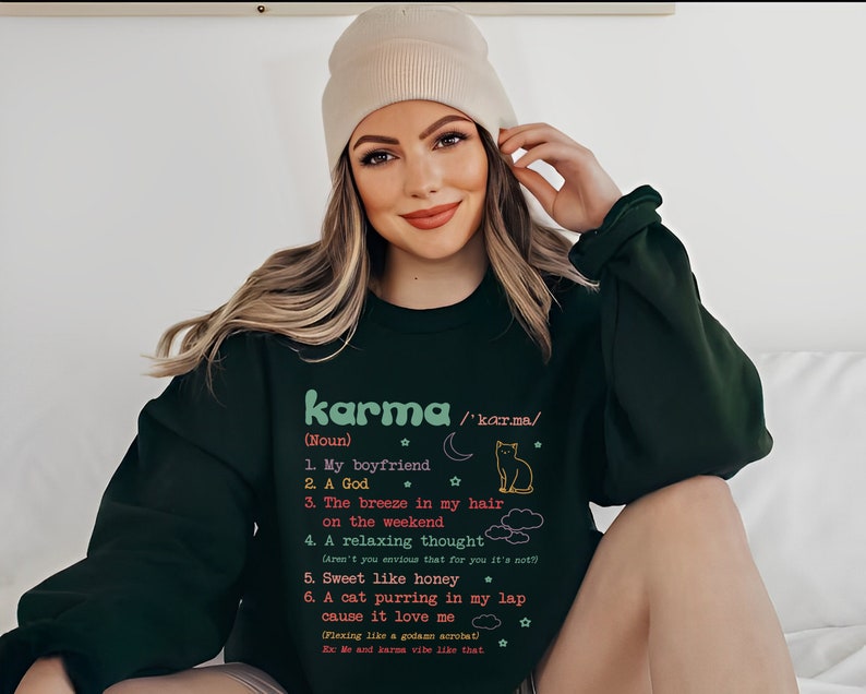 Taylor The Eras Tour Sweatshirt, Karma Dictionary Tee, Karma Is My Boyfriend,Karma Is A God Tee,Taylor Swiftie Merch Sweatshirt,Taylor’S Version