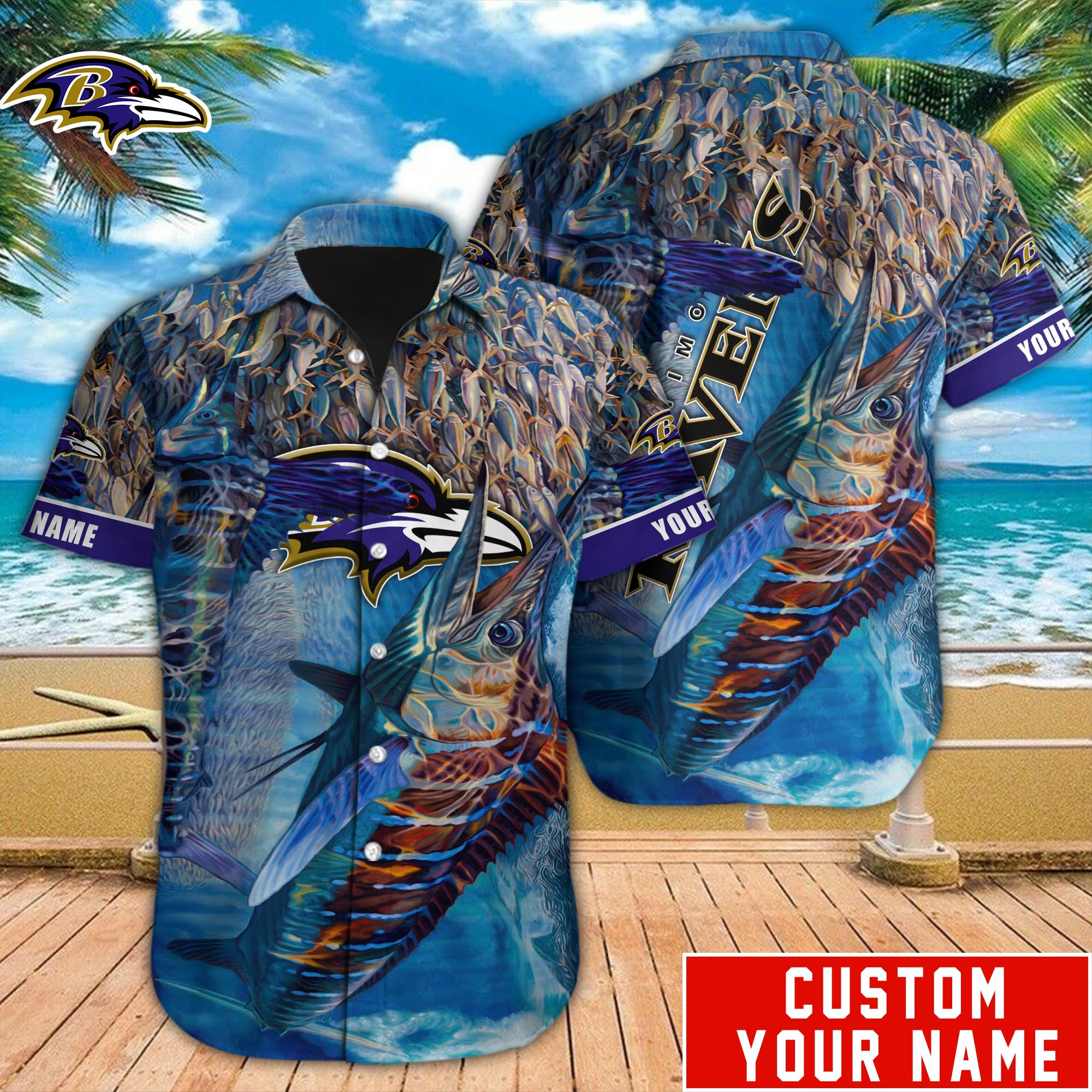 Baltimore Ravens Nfl-Hawaiian Shirt Custom M-39567