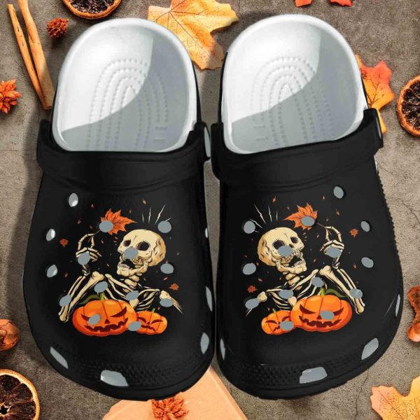 Pumpkin Skull Weed Crocs Cannabis Marijuana 420 Weed Clog Shoes For Men Women Halloween Gifts Ht