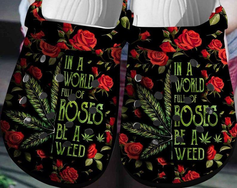 Weed Ros Crocs Clog Shoes