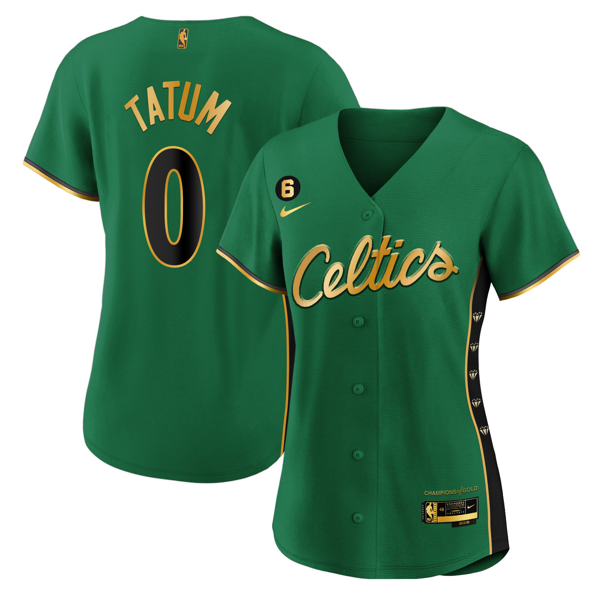 Women’S Boston Celtics Baseball Jersey – All Stitched