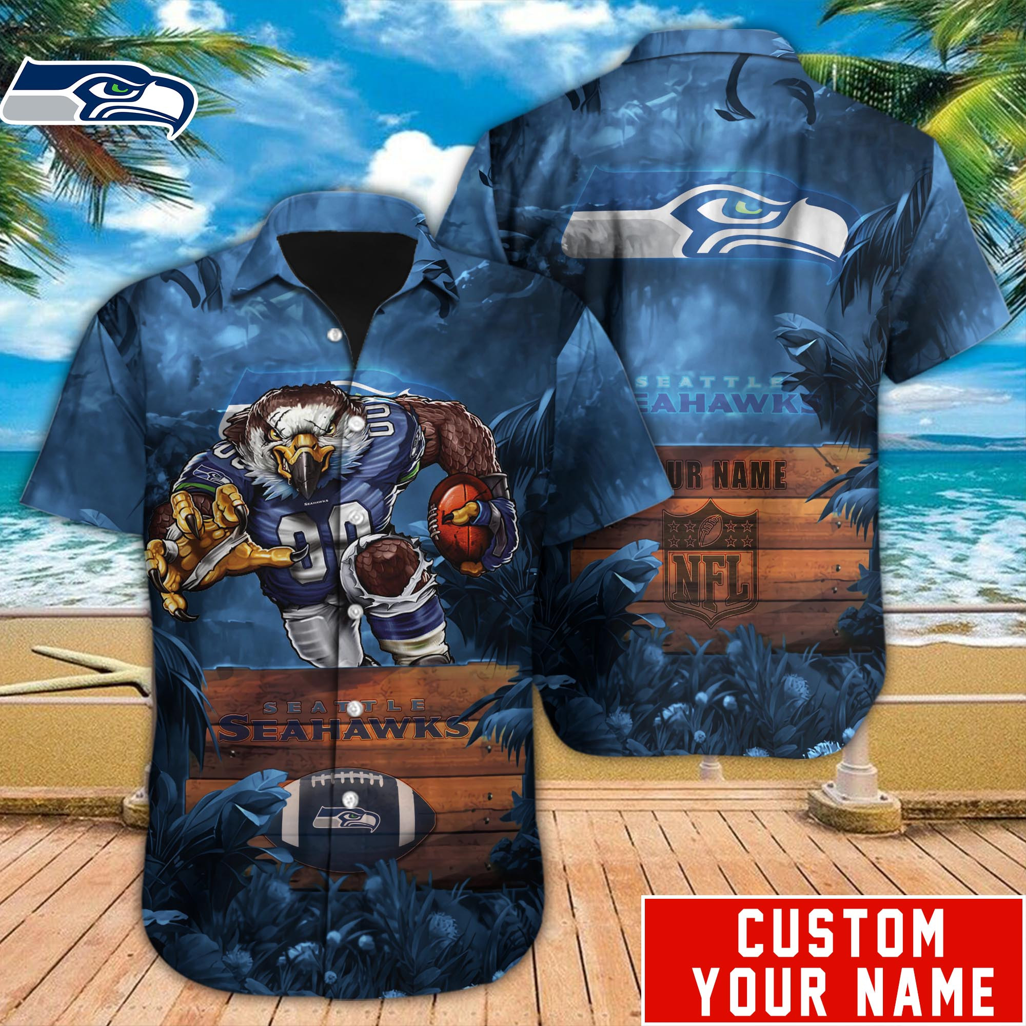 Seattle Seahawks Nfl-Hawaiian Shirt Custom M-40834