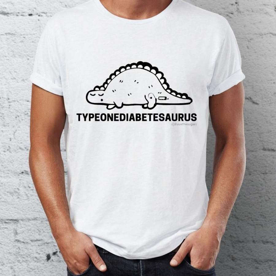 Men’s T Shirt Funny Diabetes Dinosaur Typeonediabetesaurus Awesome Animals Tee