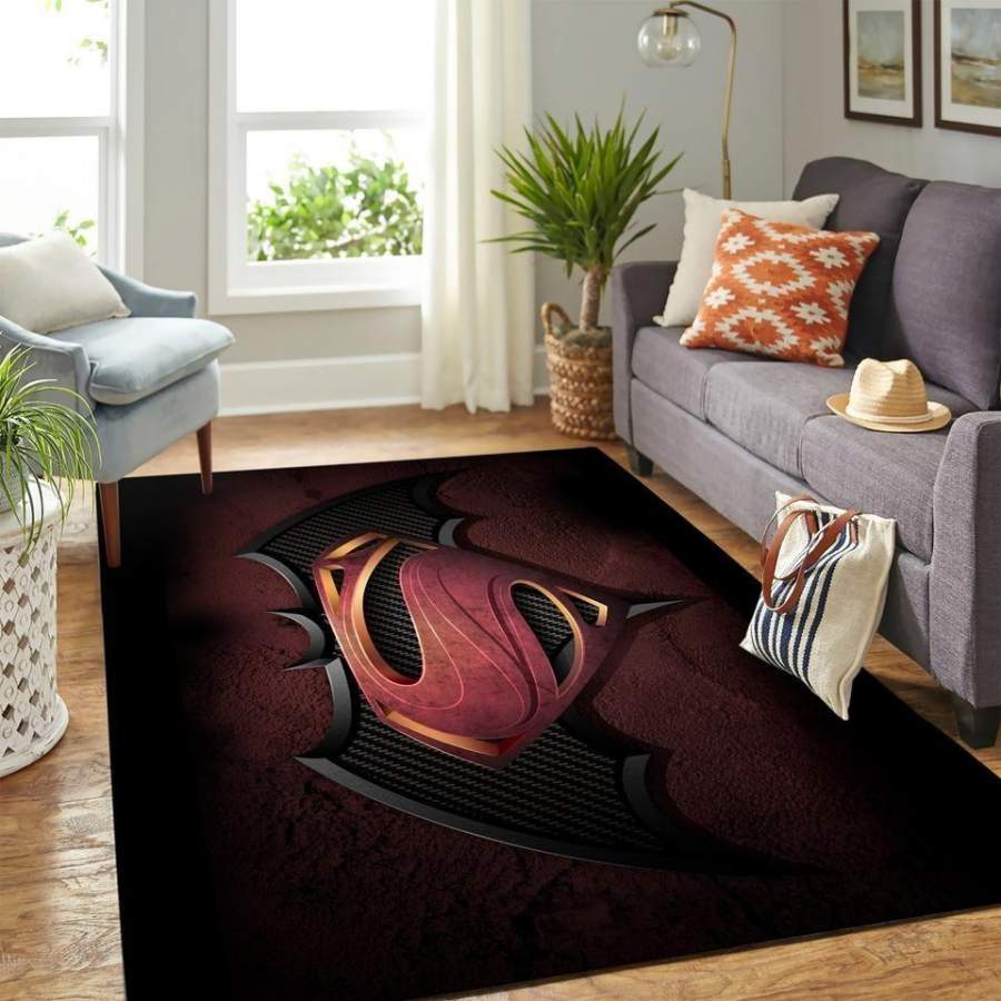 Batman & Superman Area Rugs, DC Movies Bedroom Living Room Carpet, Cute Home Floor Decor