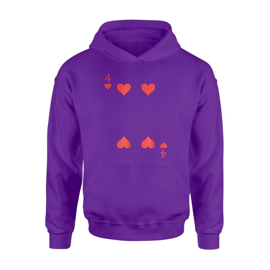 4 Of Hearts Costume Halloween Deck Of Cards Hoodie