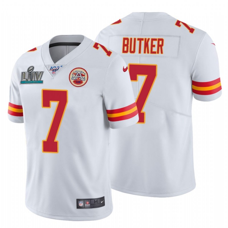 Men’S Harrison Butker Kansas City Chiefs White Super Bowl Liv White Vapor Limited Jersey – All Stitched, Embroidery