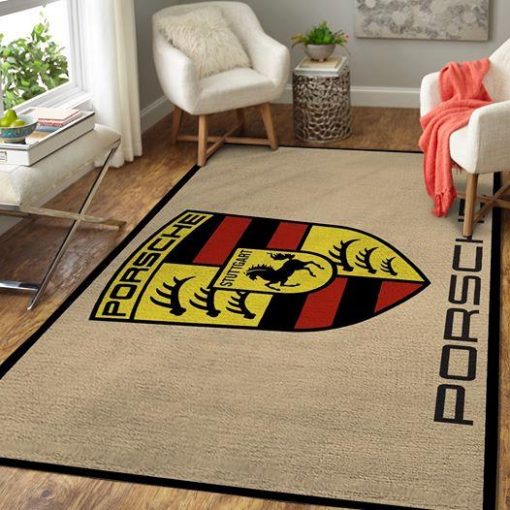 Porsche Living Room Rug Carpet All Over Print Logo Custom Area Rug Carpet Full Sizes Home Living Rug Carpet Decor