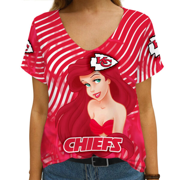 Kansas City Chiefs Summer V-Neck Women T-Shirt 139