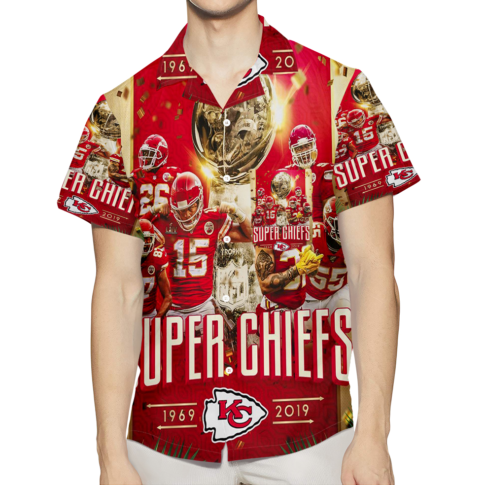 Kansas City Chiefs Team V6 3D All Over Print Summer Beach Hawaiian Shirt With Pocket