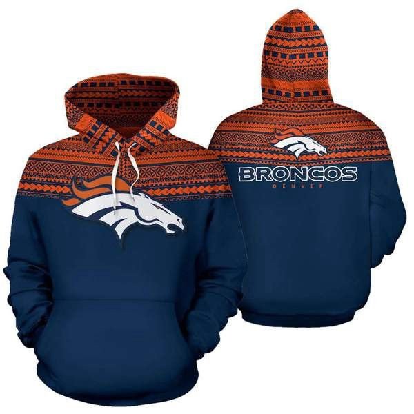 Denver Broncos Maori Tattoo Blue 89 Unisex 3D Hoodie Gift For Fans