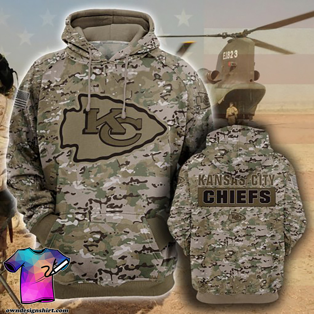 [The Best-Selling] Kansas City Chiefs Camo Style    97 Unisex 3D Hoodie Gift For Fans