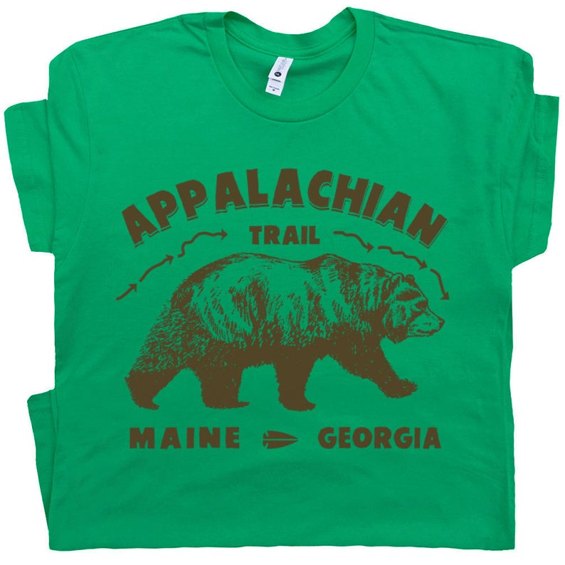 Appalachian Trail T Shirt Vintage Hiking Tee Great Smoky Mountains Smokey Cool Camping The Grizzly Bear Yellowstone National Park Hiker