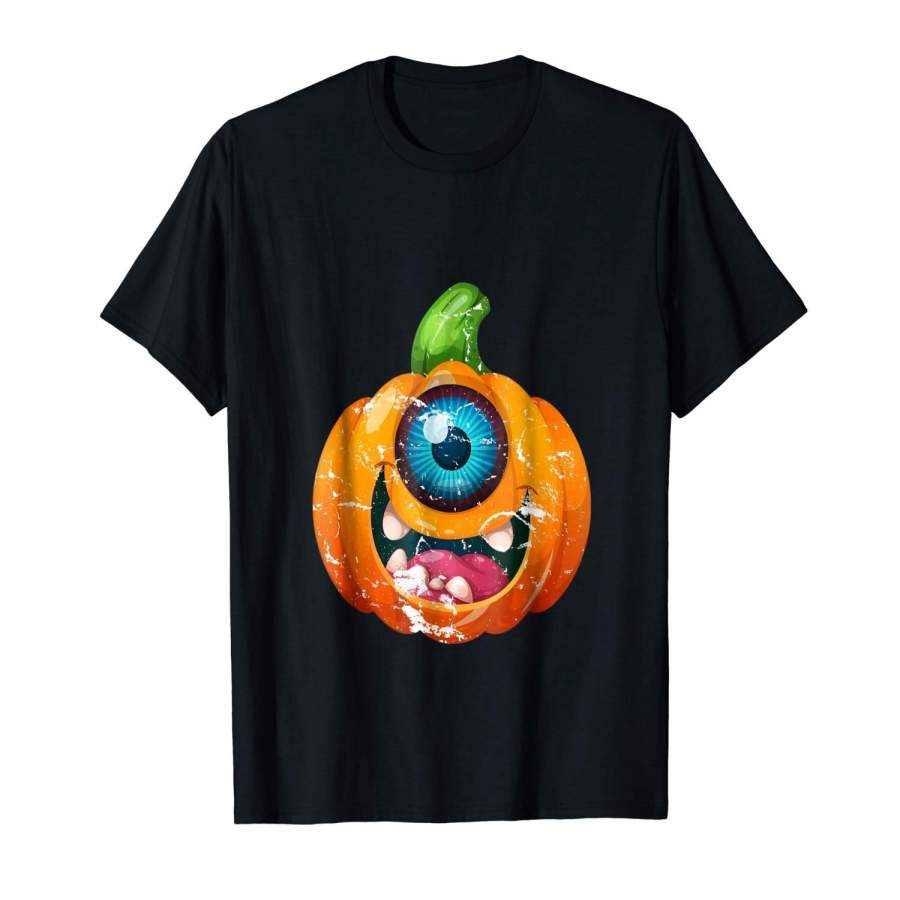 Vintage Halloween Cute Pumpkin Shirt Men Casual Short Sleeve T- Shirt